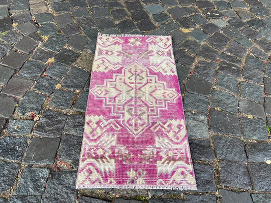 Vintage Turkish Mini Rug 1.3 x 2.5 ft