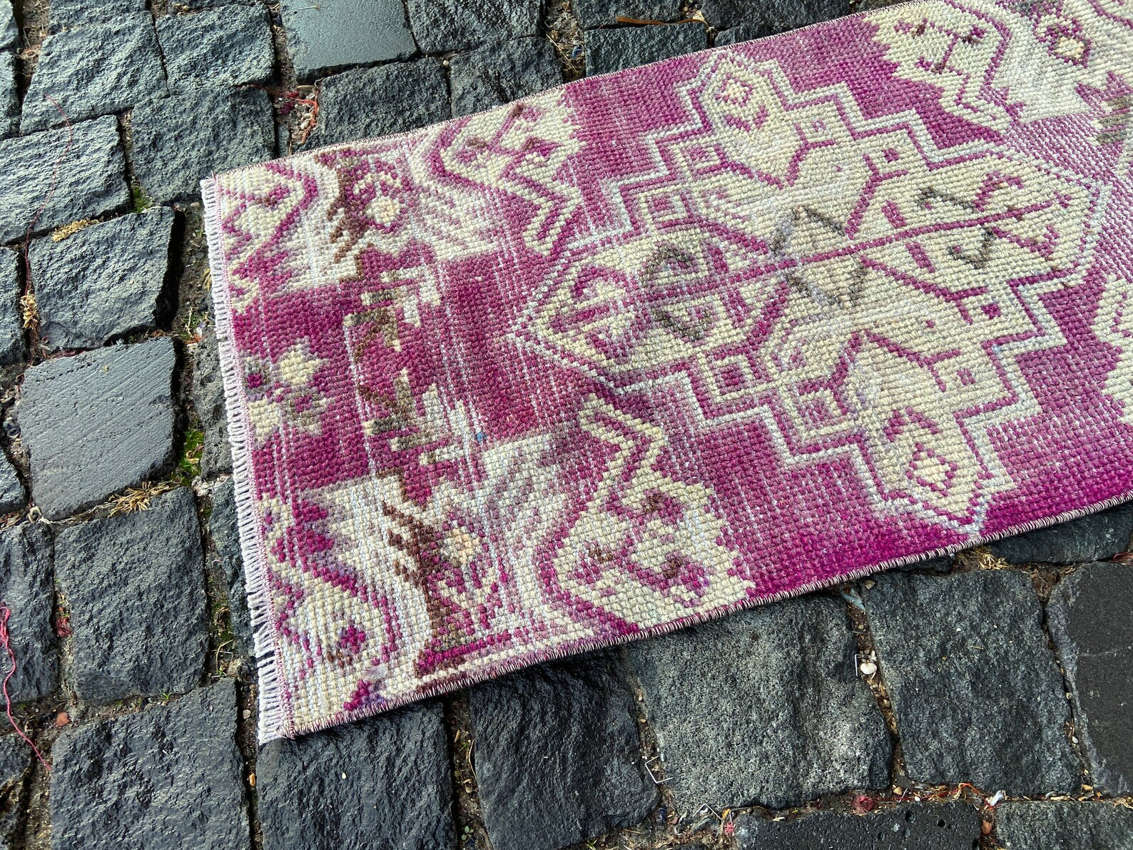 Vintage Turkish Mini Rug 1.3 x 2.5 ft