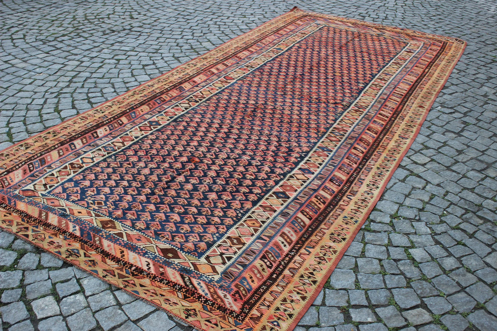 XL Vintage Turkish Accent Area Rug 5.9 x 13.1 ft