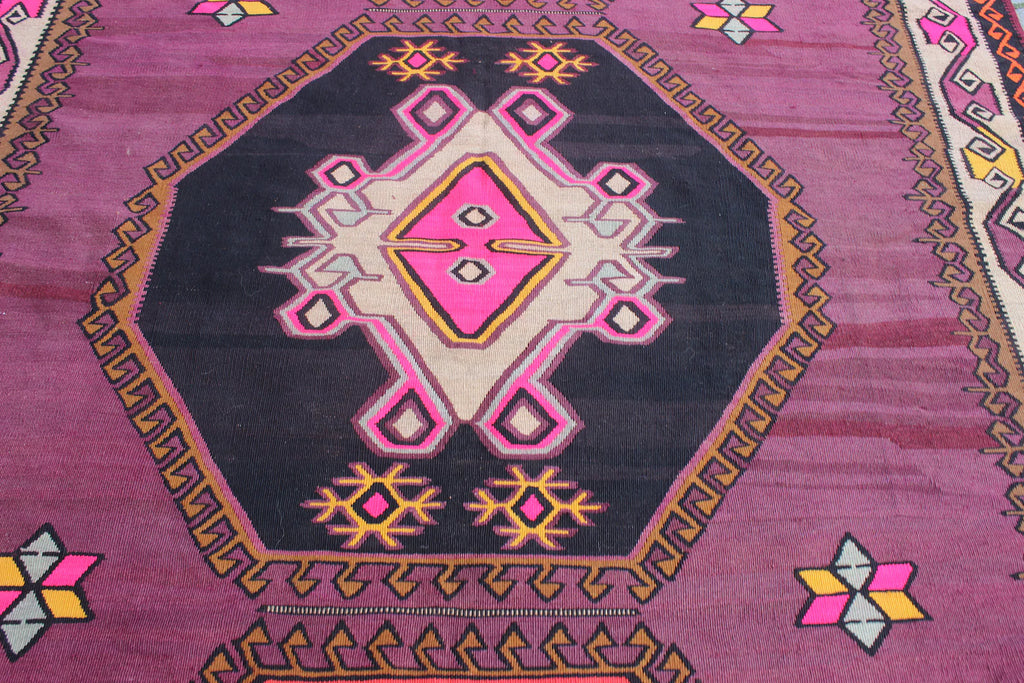 XL Vintage Turkish Accent Area Rug 7.2 x 13 ft
