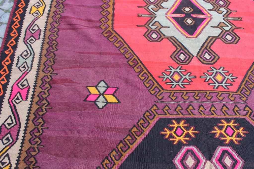XL Vintage Turkish Accent Area Rug 7.2 x 13 ft
