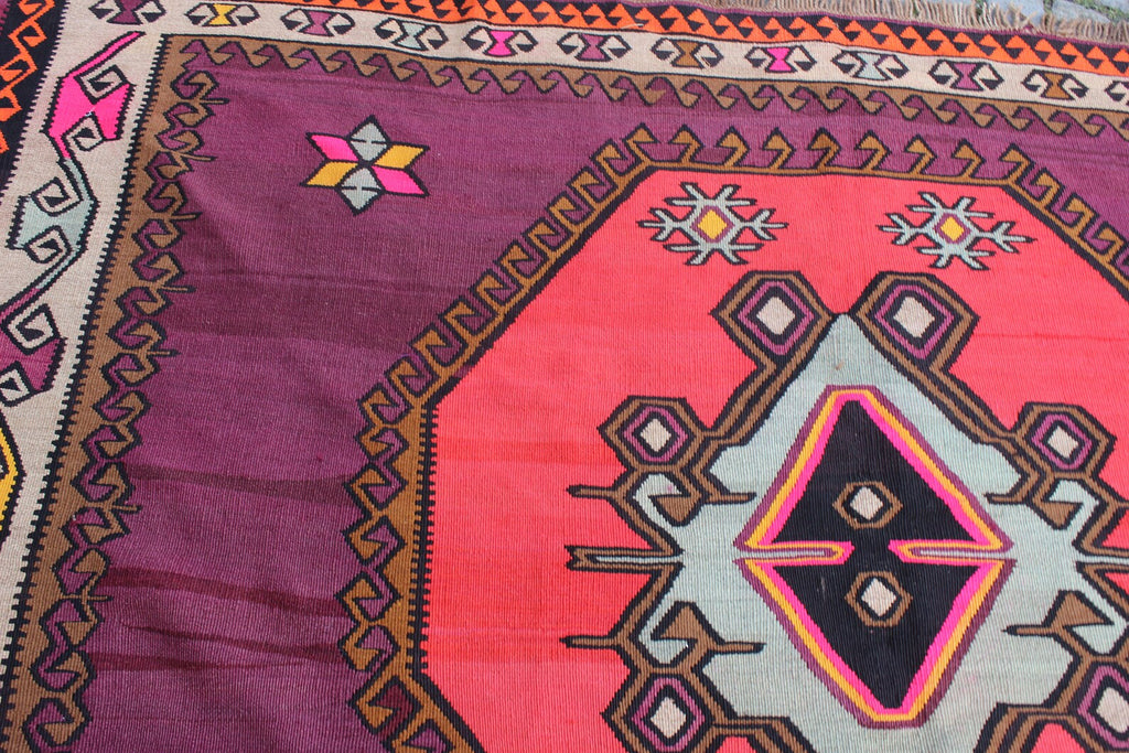XL Vintage Turkish Accent Area Rug 7.2 x 13 ft