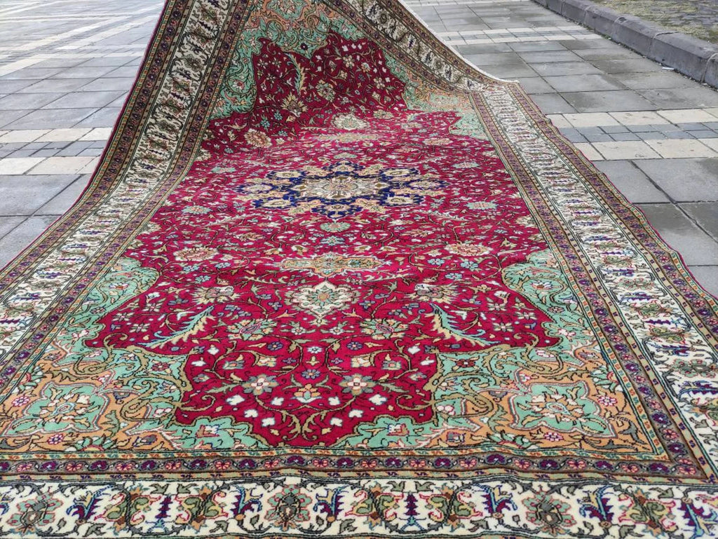 XL Vintage Persian Accent Area Rug 6.5 x 9.8 ft