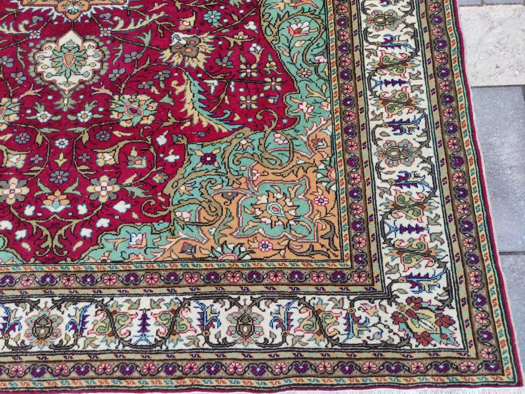 XL Vintage Persian Accent Area Rug 6.5 x 9.8 ft