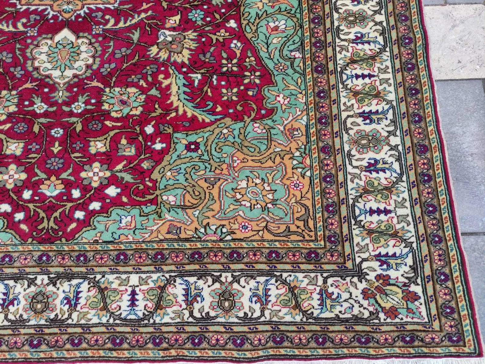 XL Vintage Persian Accent Area Rug 6.5 x 9.8 ft