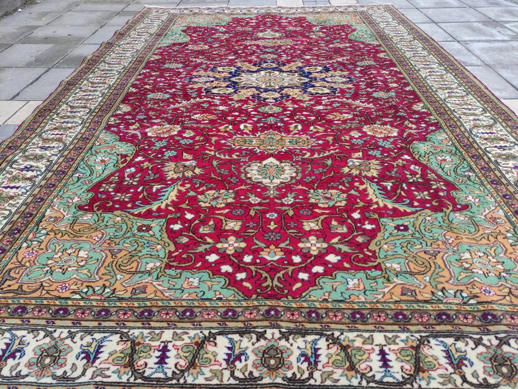 XL Vintage Persian Accent Area Rug 6.5 x 9.8 ft