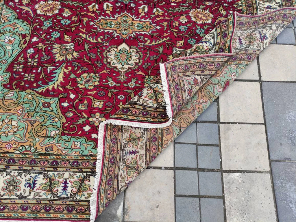 XL Vintage Persian Accent Area Rug 6.5 x 9.8 ft