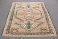 Vintage Turkish Accent Area rug 5.7 x 6.3 ft