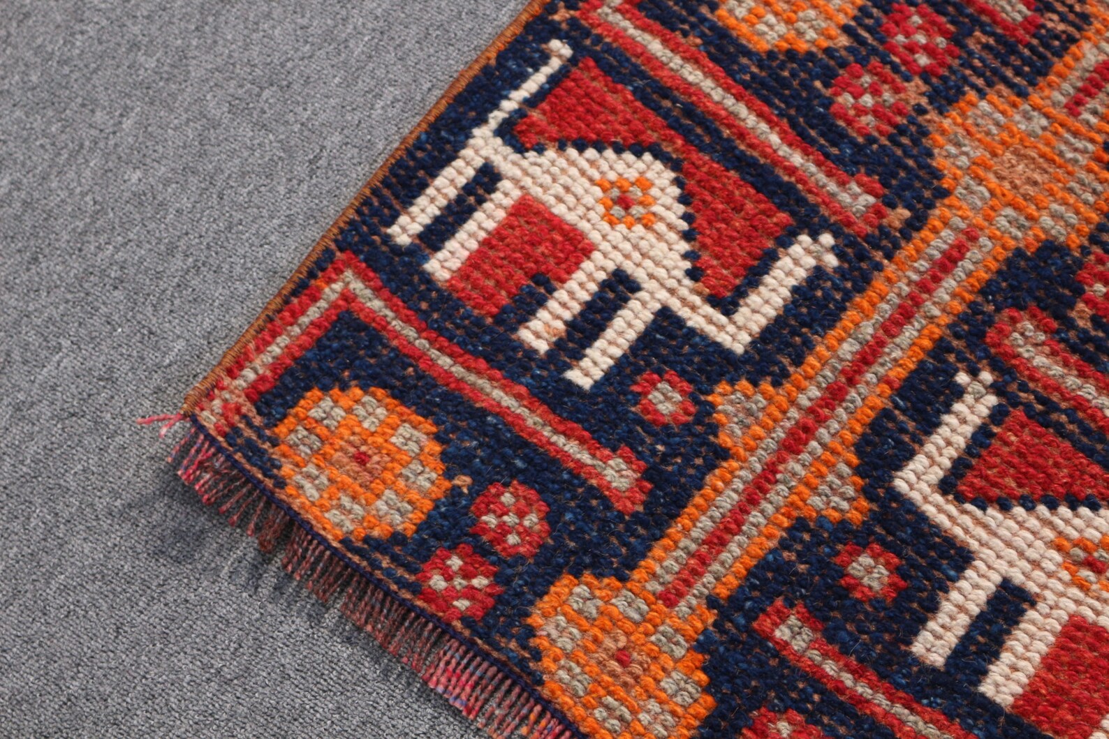 Vintage Turkish Runner Rug 2 x 7.3 ft