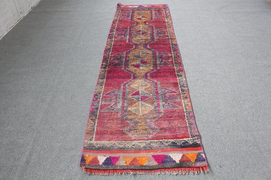 Vintage Turkish Runner Rug 2.7 x 9.4 ft