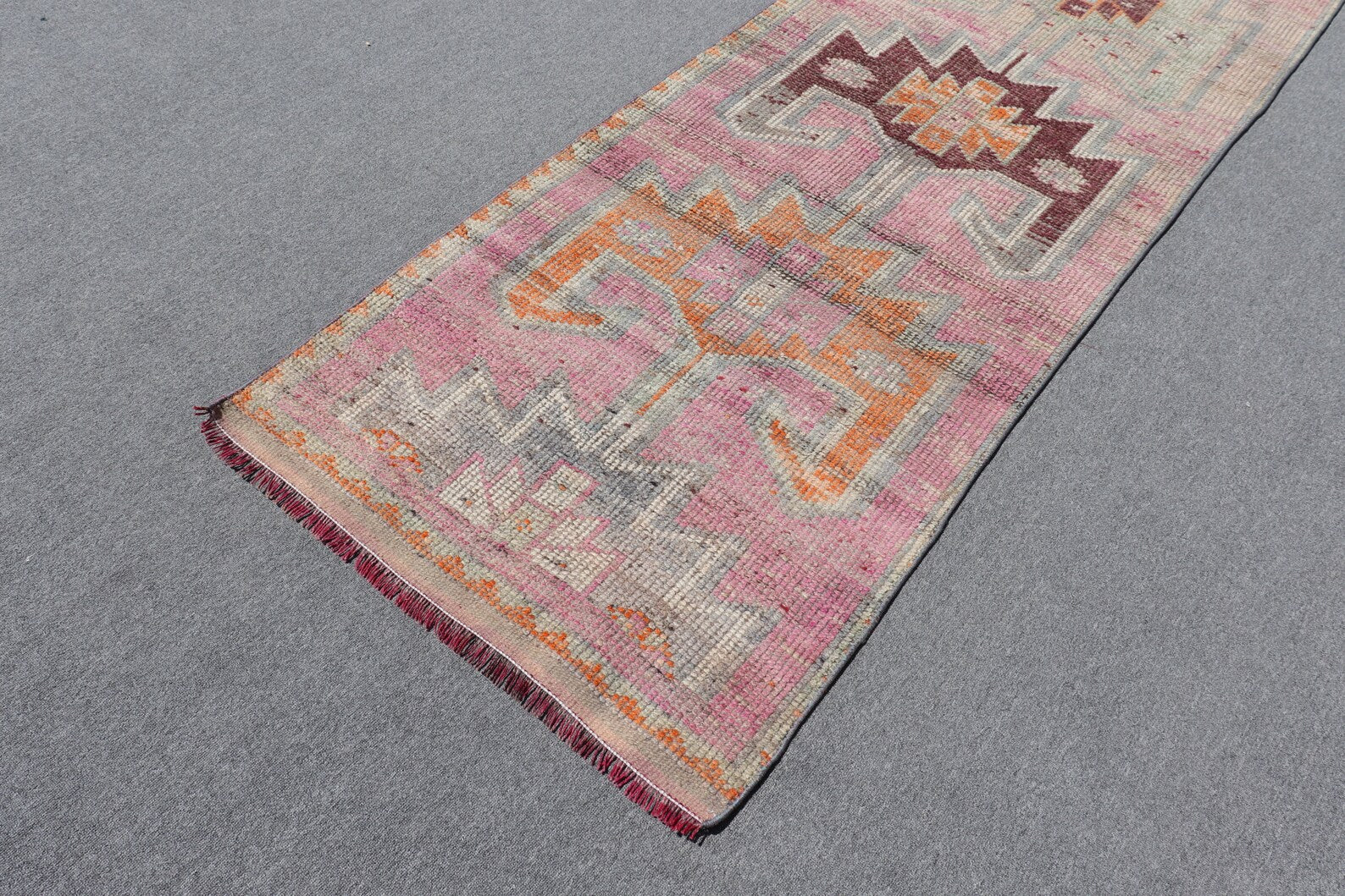 Vintage Turkish Runner Rug 3.1 x 11.9 ft