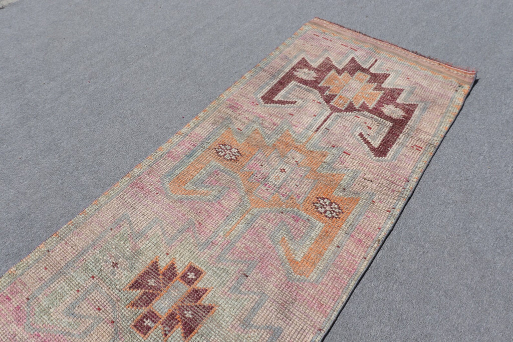 Vintage Turkish Runner Rug 3.1 x 11.9 ft