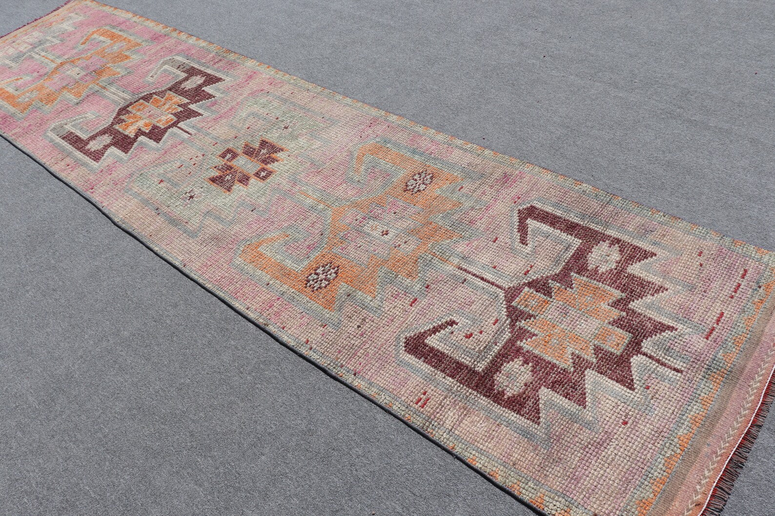 Vintage Turkish Runner Rug 3.1 x 11.9 ft