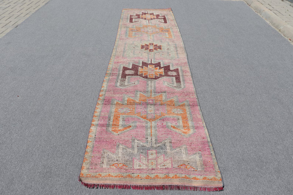 Vintage Turkish Runner Rug 3.1 x 11.9 ft