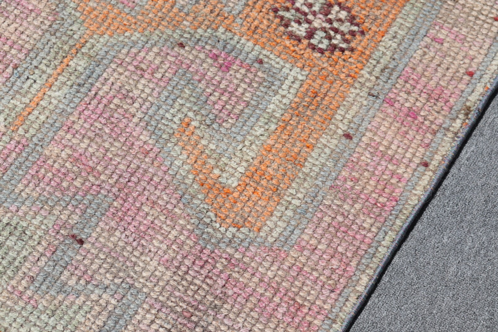 Vintage Turkish Runner Rug 3.1 x 11.9 ft