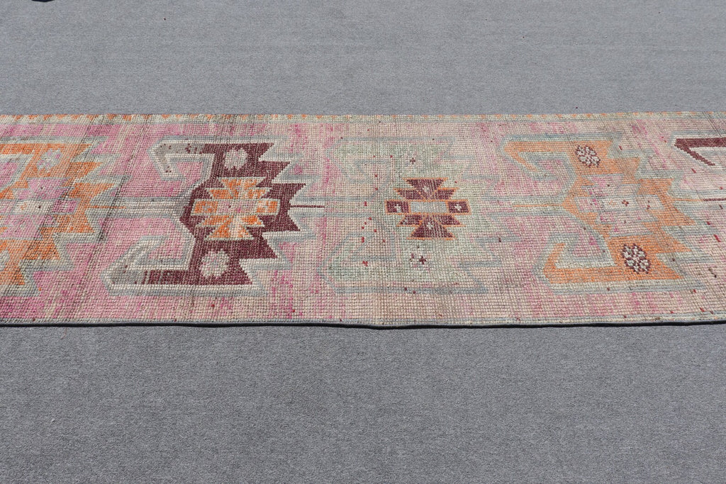 Vintage Turkish Runner Rug 3.1 x 11.9 ft