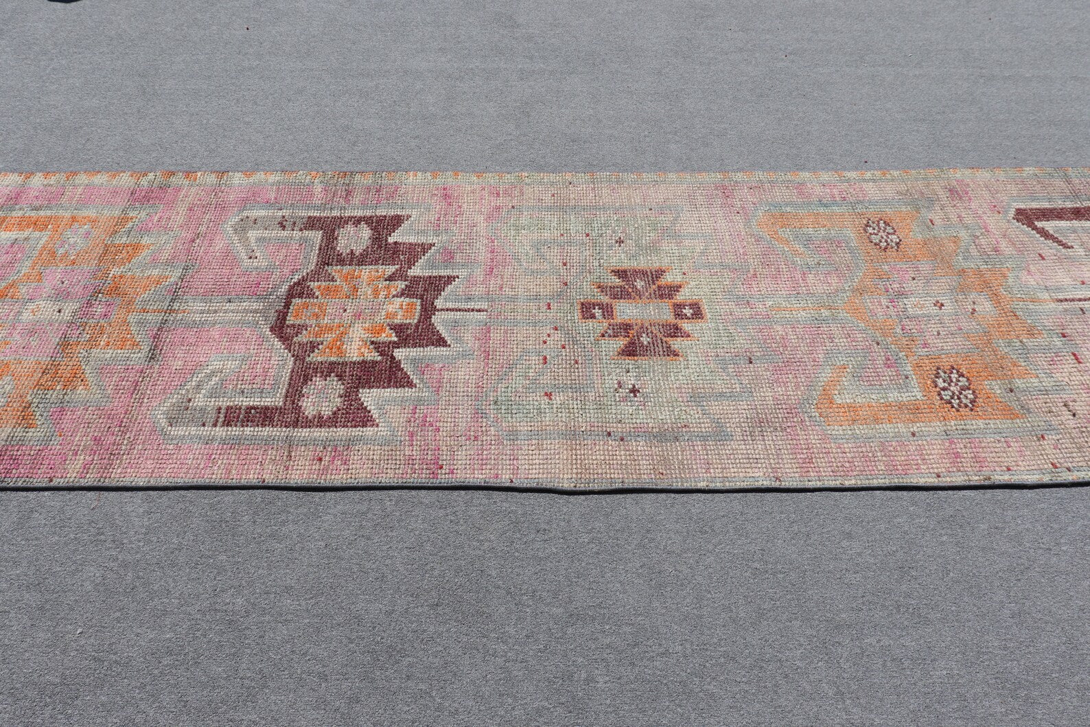 Vintage Turkish Runner Rug 3.1 x 11.9 ft