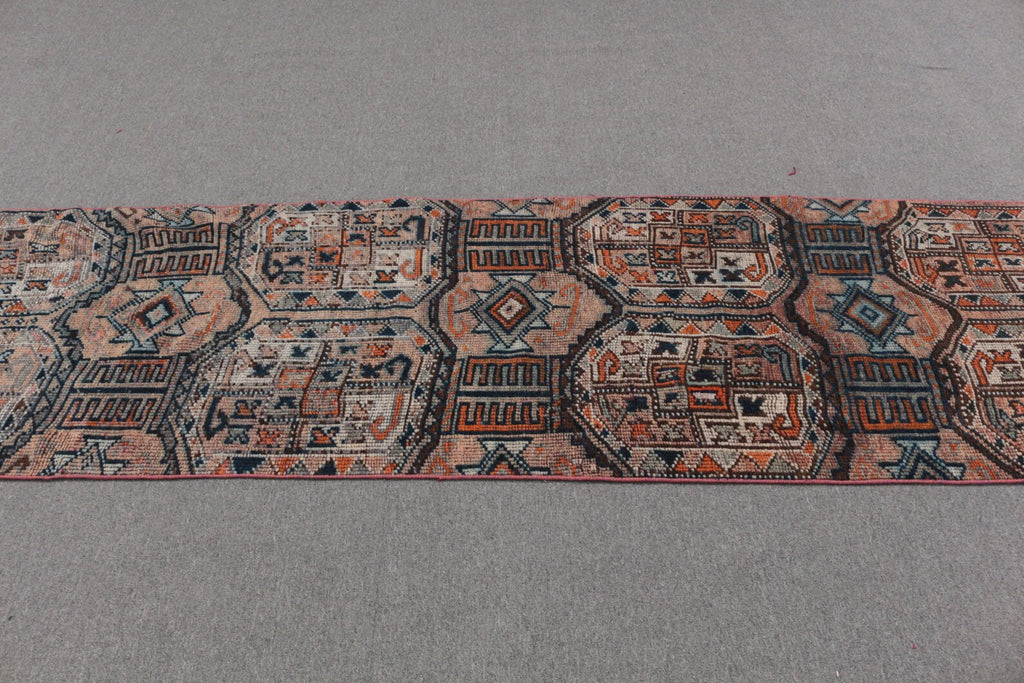 Vintage Turkish Runner Rug 2.6 x 9.6 ft