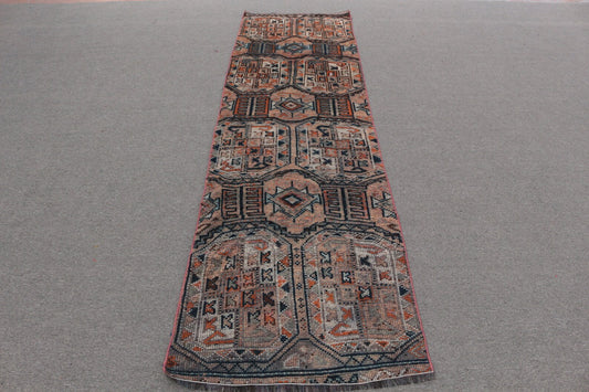 Vintage Turkish Runner Rug 2.6 x 9.6 ft