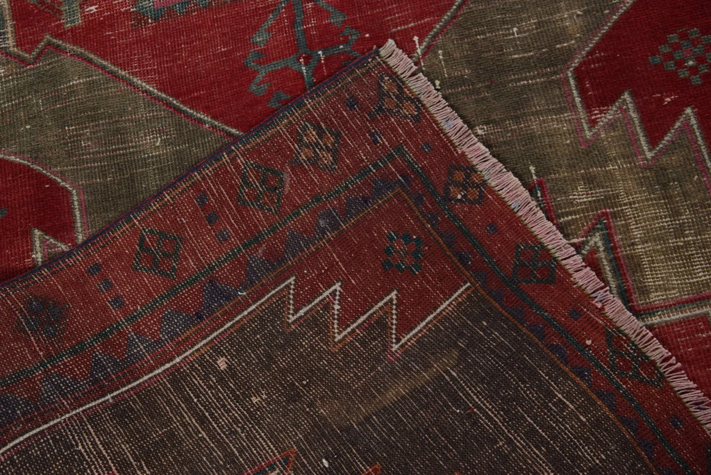 Vintage Turkish Runner Rug 3.7 x 9.3 ft