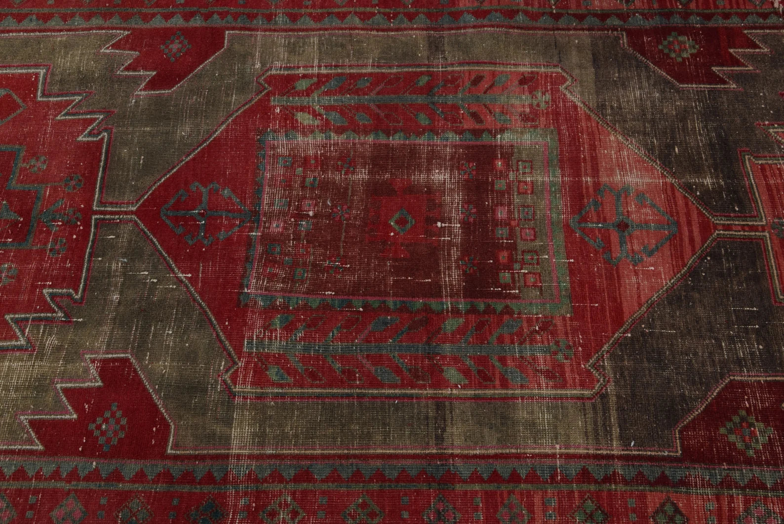 Vintage Turkish Runner Rug 3.7 x 9.3 ft
