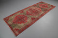 Vintage Turkish Runner Rug 3.7 x 9.3 ft