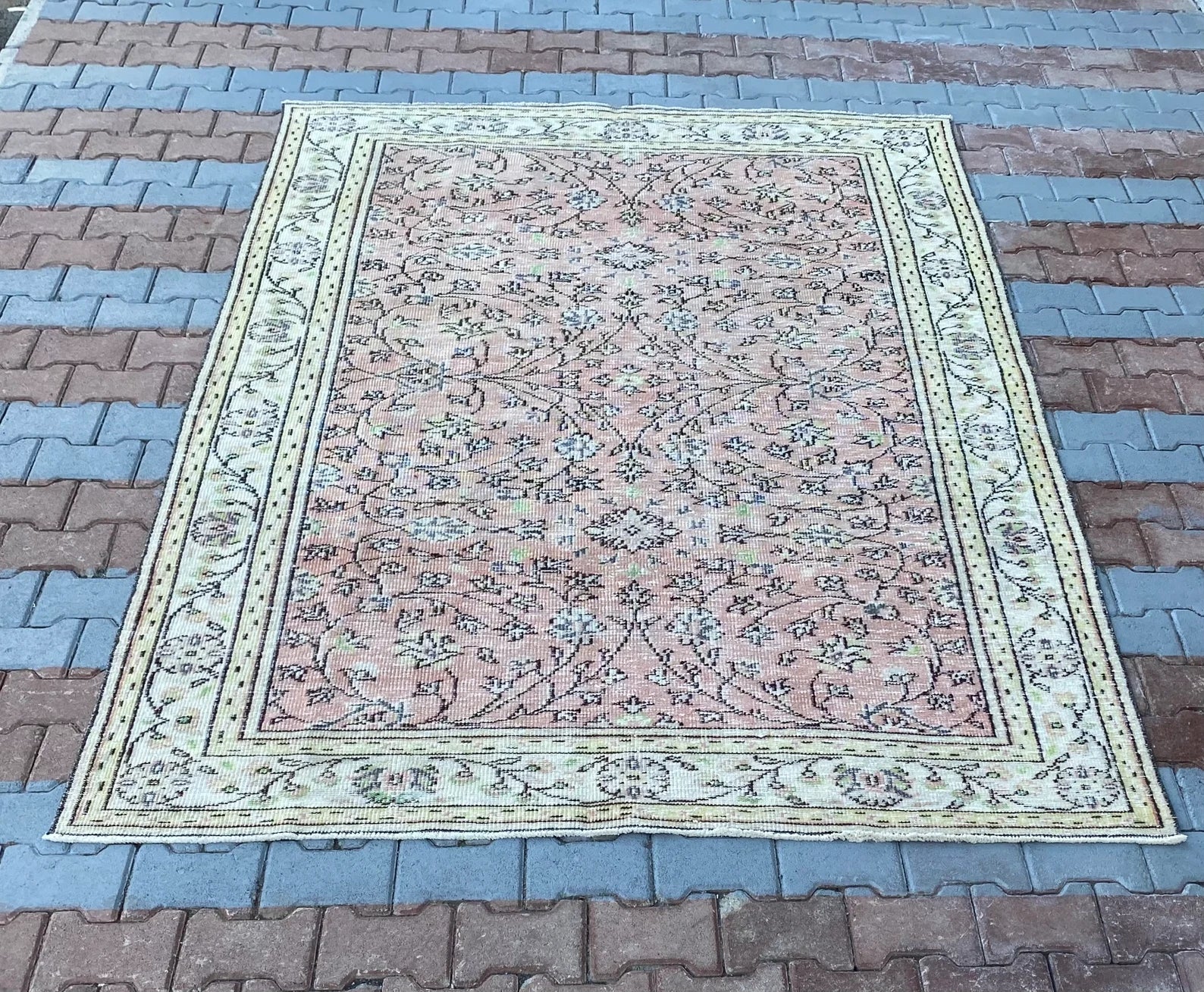 XL Vintage Turkish Accent Area Rug 6 x 9 ft