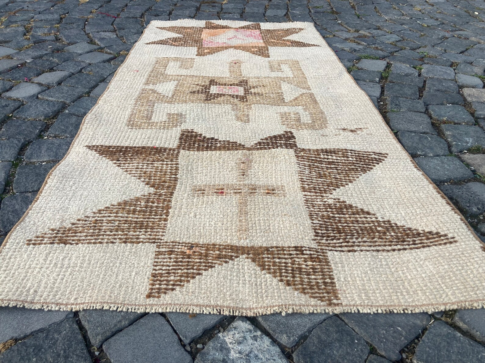 Vintage Turkish Runner Rug 2.6 x5.1 ft