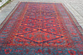 XL Vintage Soumak Accent Area Rug 6.8 x 11.1 ft