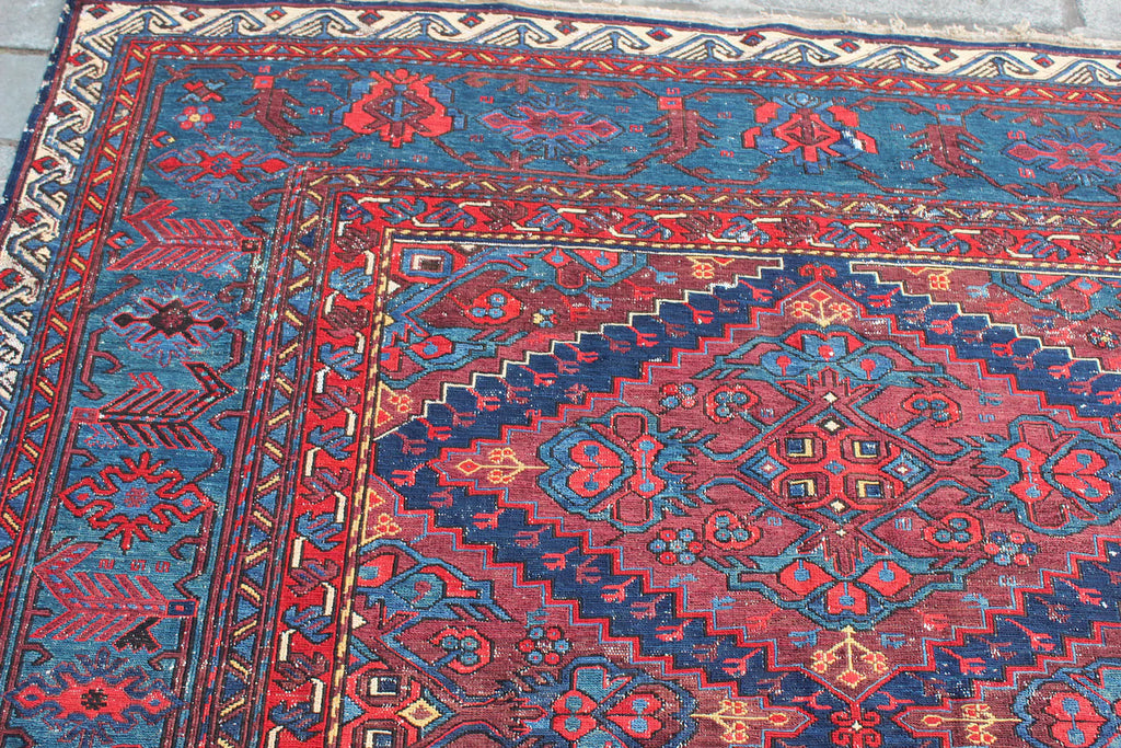 XL Vintage Soumak Accent Area Rug 6.8 x 11.1 ft