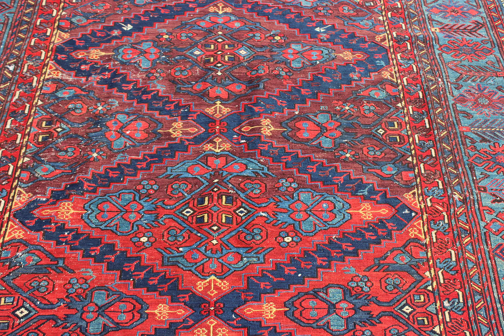 XL Vintage Soumak Accent Area Rug 6.8 x 11.1 ft