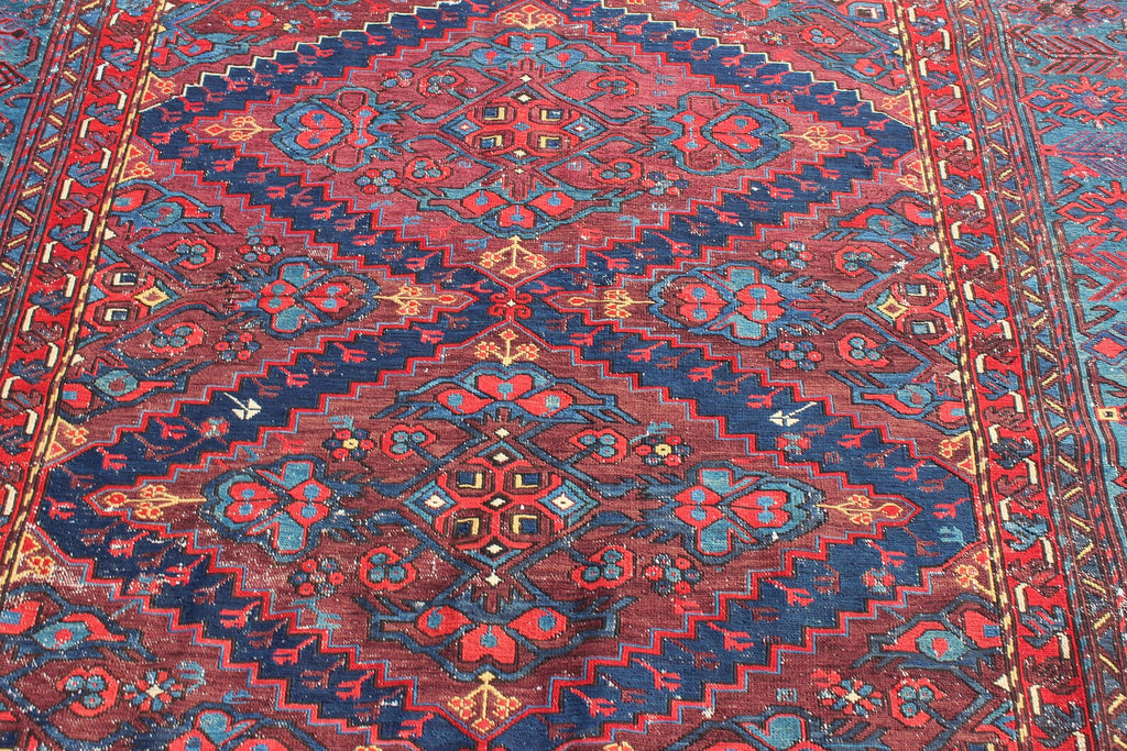 XL Vintage Soumak Accent Area Rug 6.8 x 11.1 ft