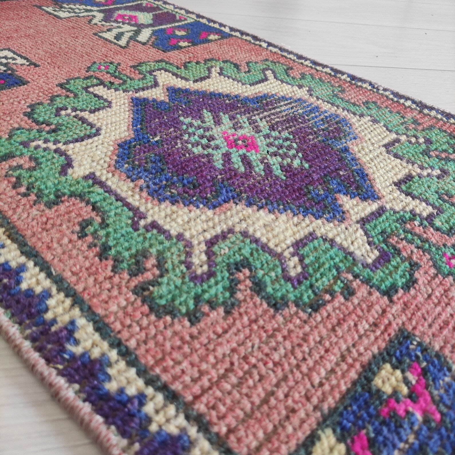 Vintage Turkish Mini Rug 1.5 x 2.9 ft