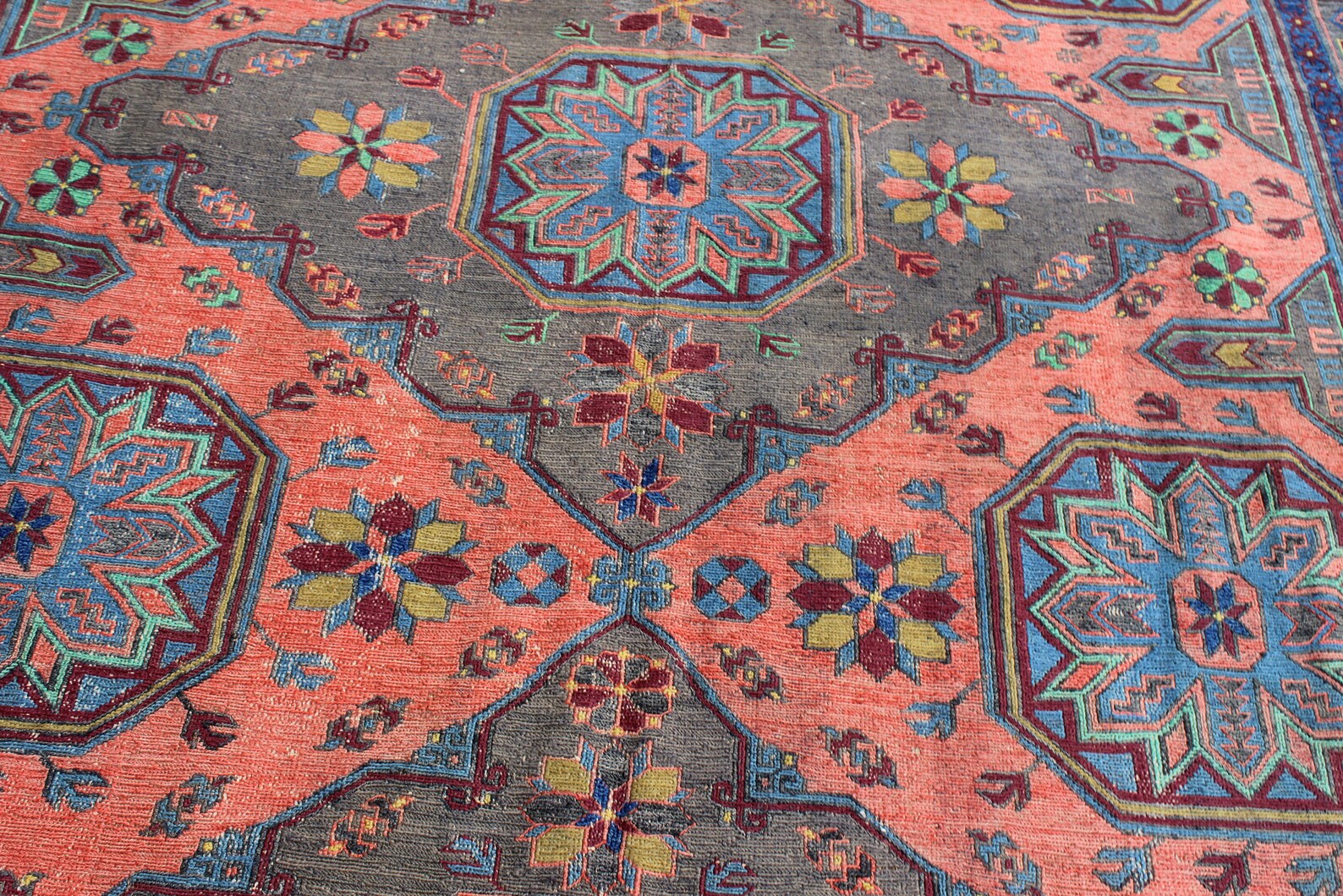 XL Vintage Soumak Accent Area Rug 7.2 x 13.1 ft