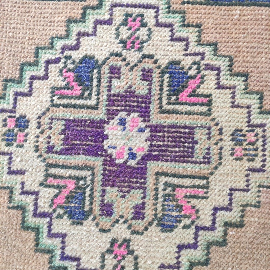 Vintage Turkish Mini Rug 1.4 x 2.9 ft