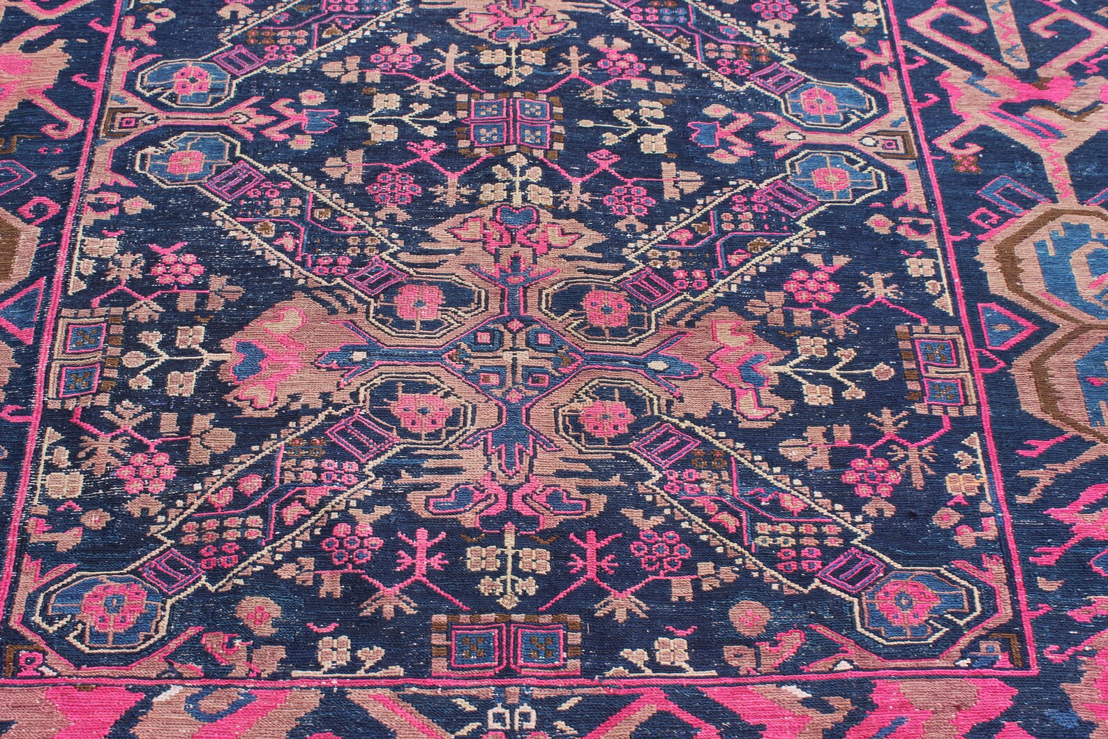 XL Vintage Soumak Accent Area Rug 5.6 x 12.8 ft