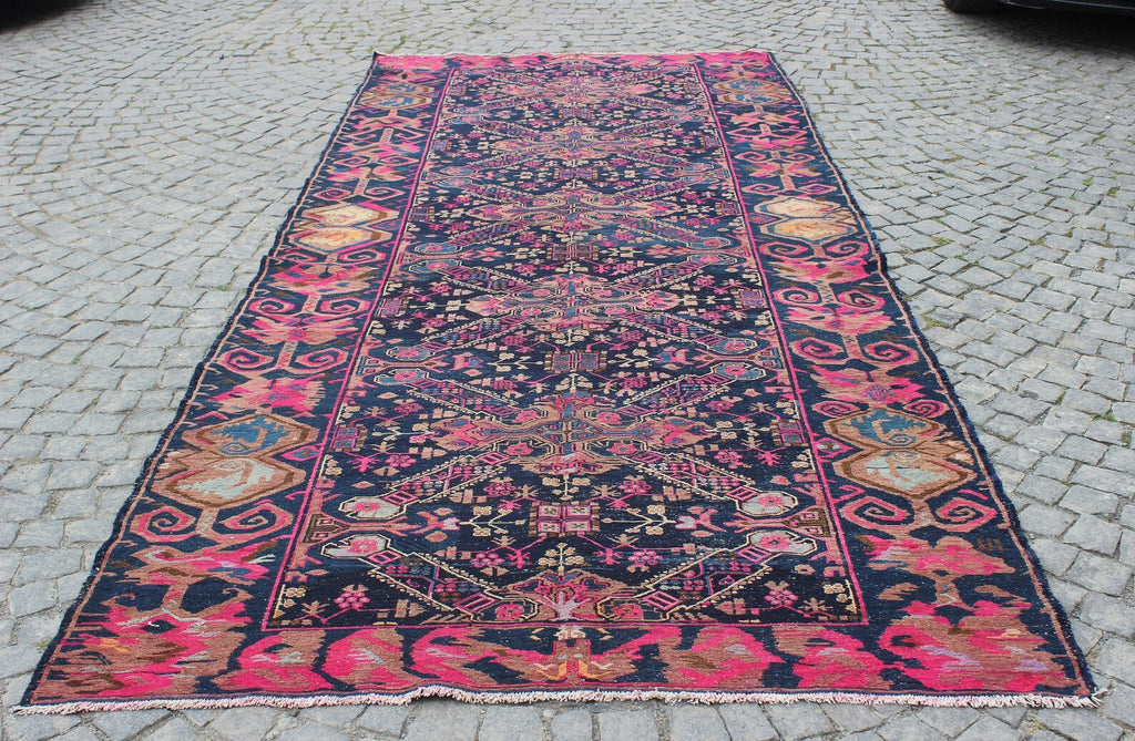 XL Vintage Soumak Accent Area Rug 5.6 x 12.8 ft