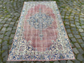 Vintage Turkish Accent Area rug 3.5 x 6.2 ft
