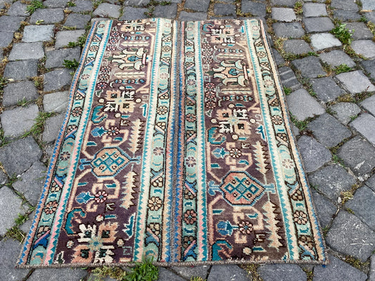 Vintage Turkish Mini Rug 2.1 x 2.5 ft