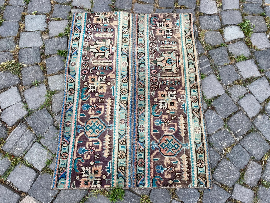 Vintage Turkish Mini Rug 2.1 x 2.5 ft