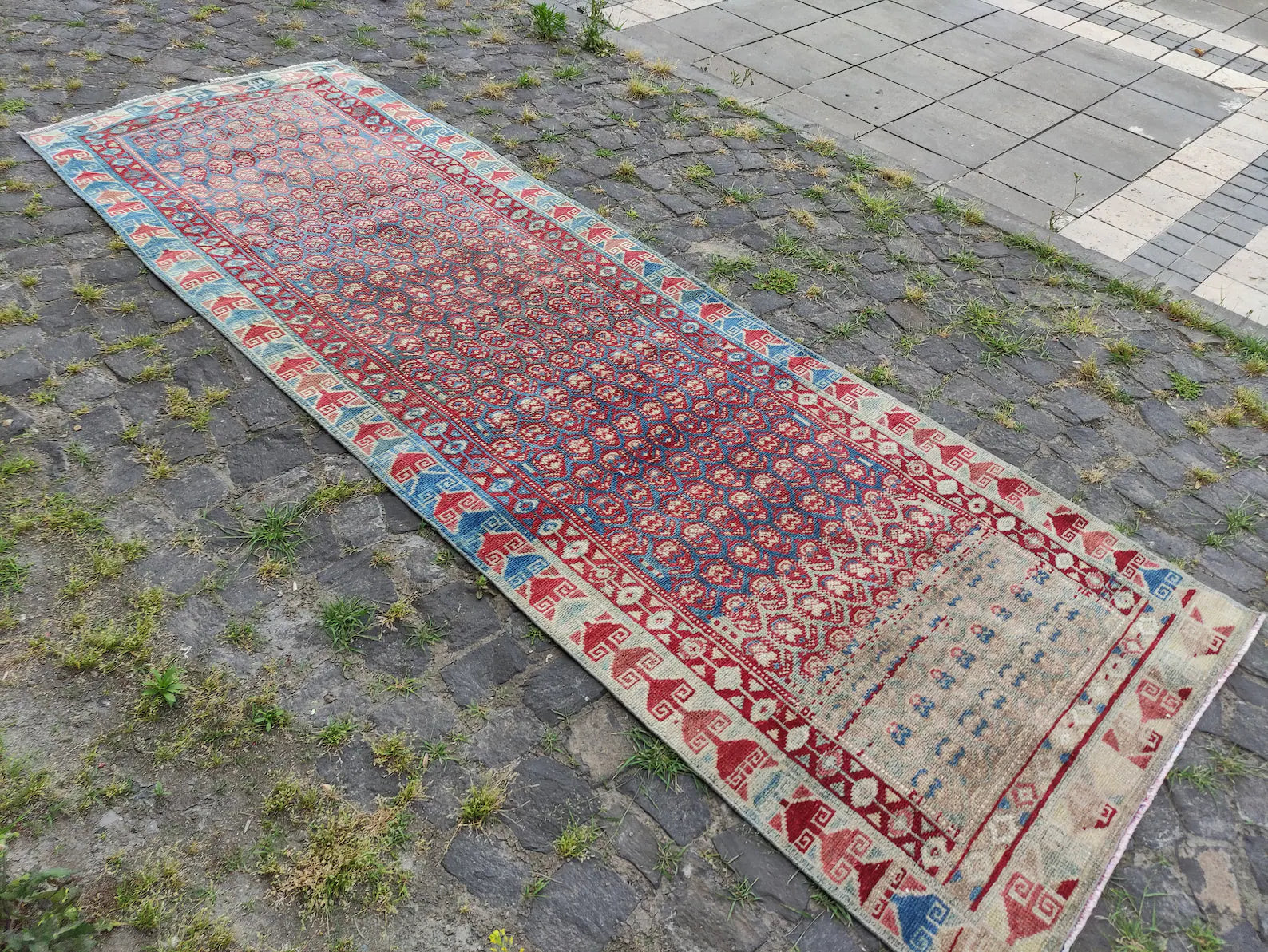 Vintage Persian Runner Rug 3.3 x 9.9 ft