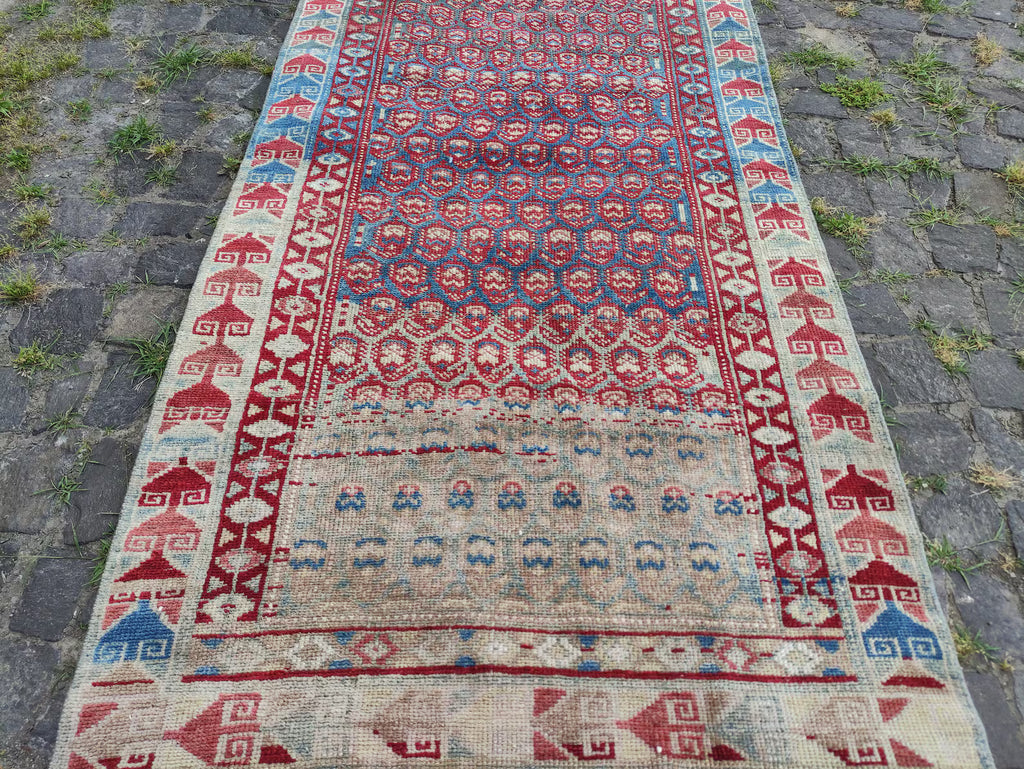 Vintage Persian Runner Rug 3.3 x 9.9 ft