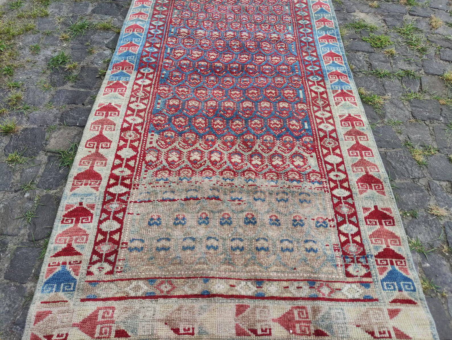 Vintage Persian Runner Rug 3.3 x 9.9 ft