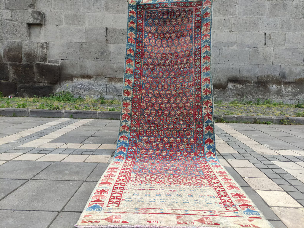 Vintage Persian Runner Rug 3.3 x 9.9 ft