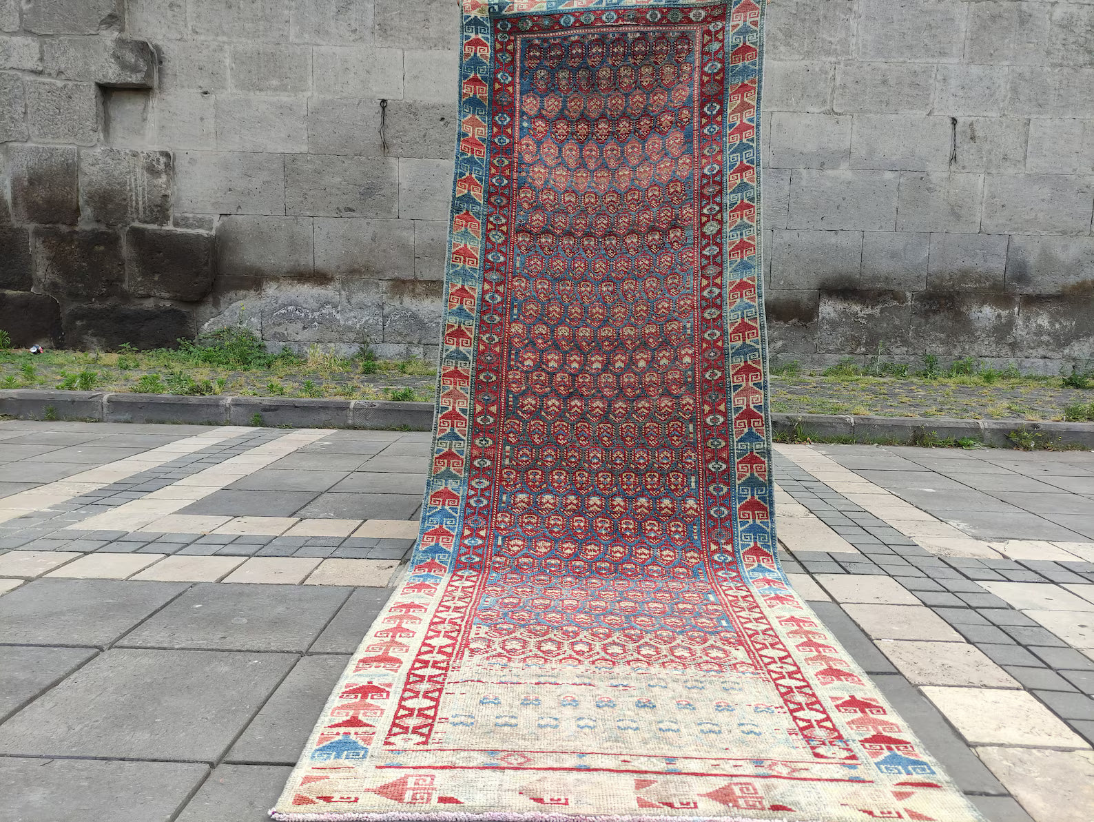 Vintage Persian Runner Rug 3.3 x 9.9 ft