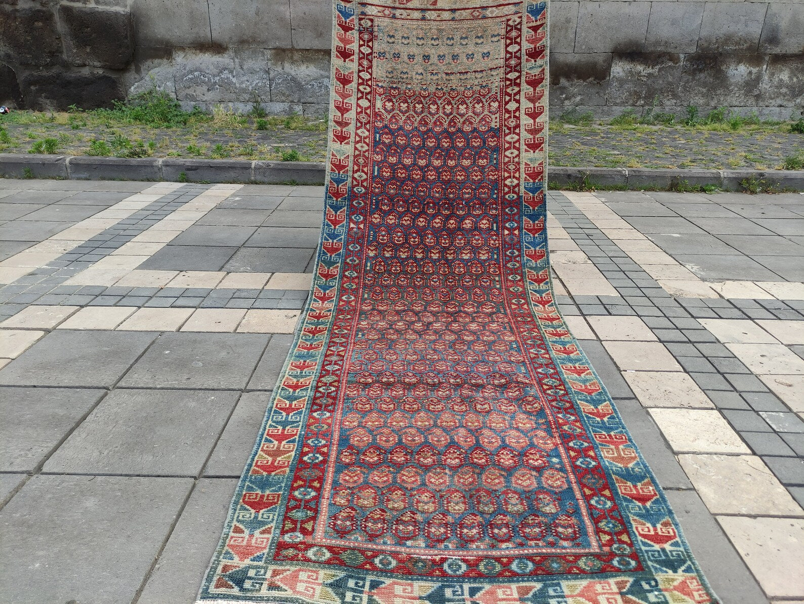 Vintage Persian Runner Rug 3.3 x 9.9 ft