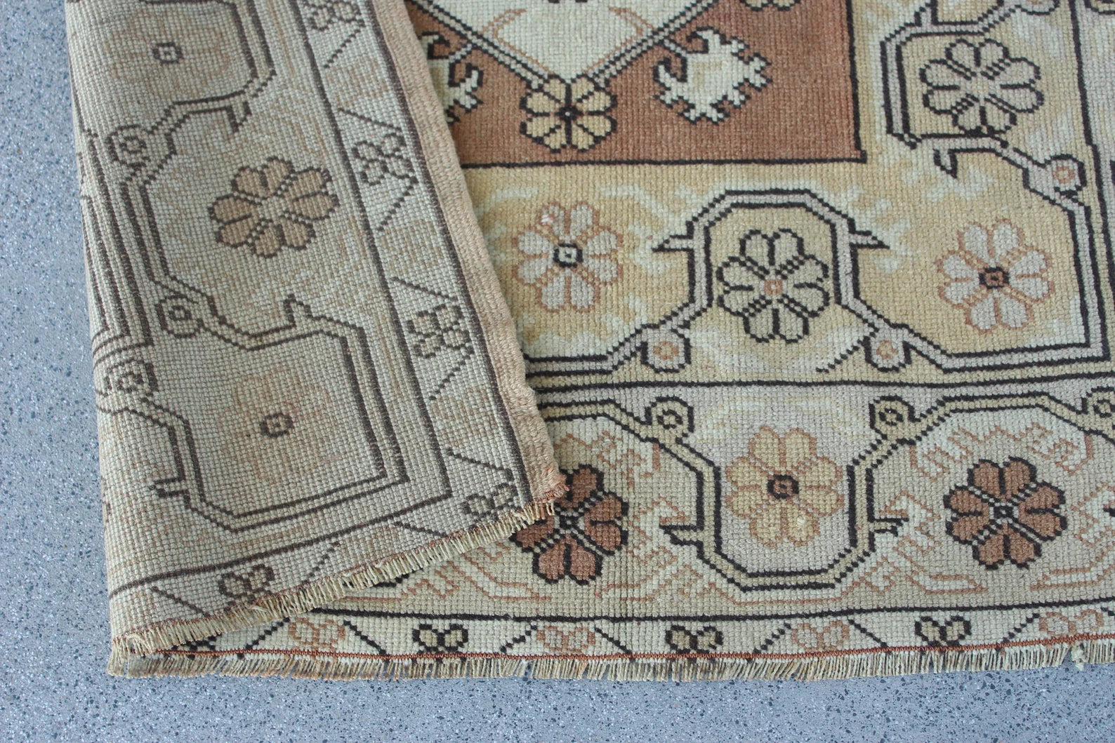 Vintage Turkish Runner Rug 3.9 x  6.3 ft