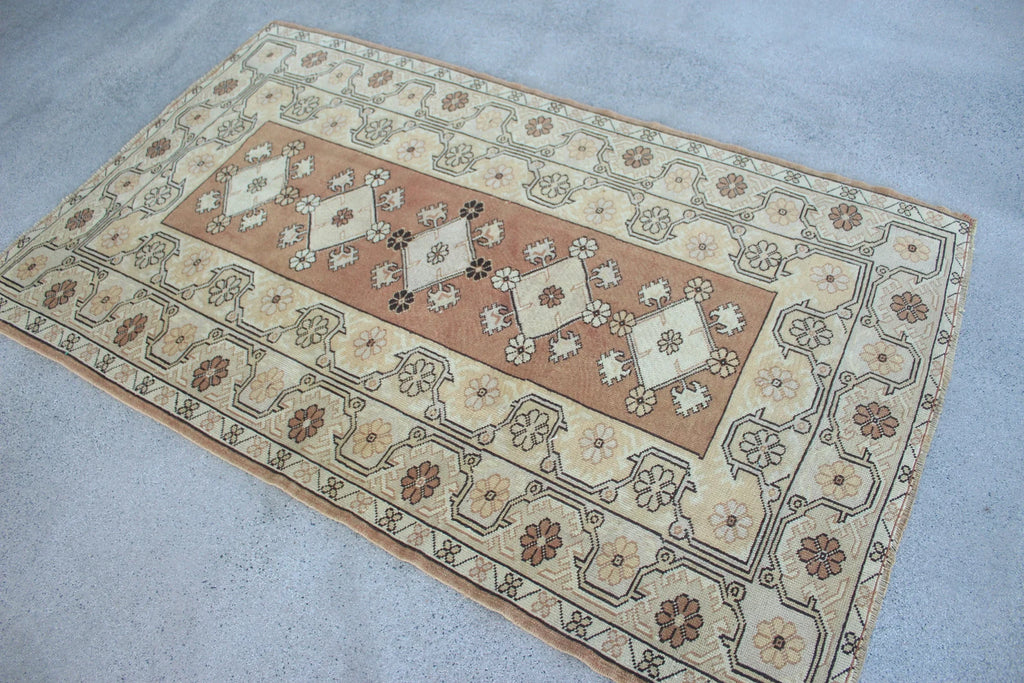 Vintage Turkish Runner Rug 3.9 x  6.3 ft
