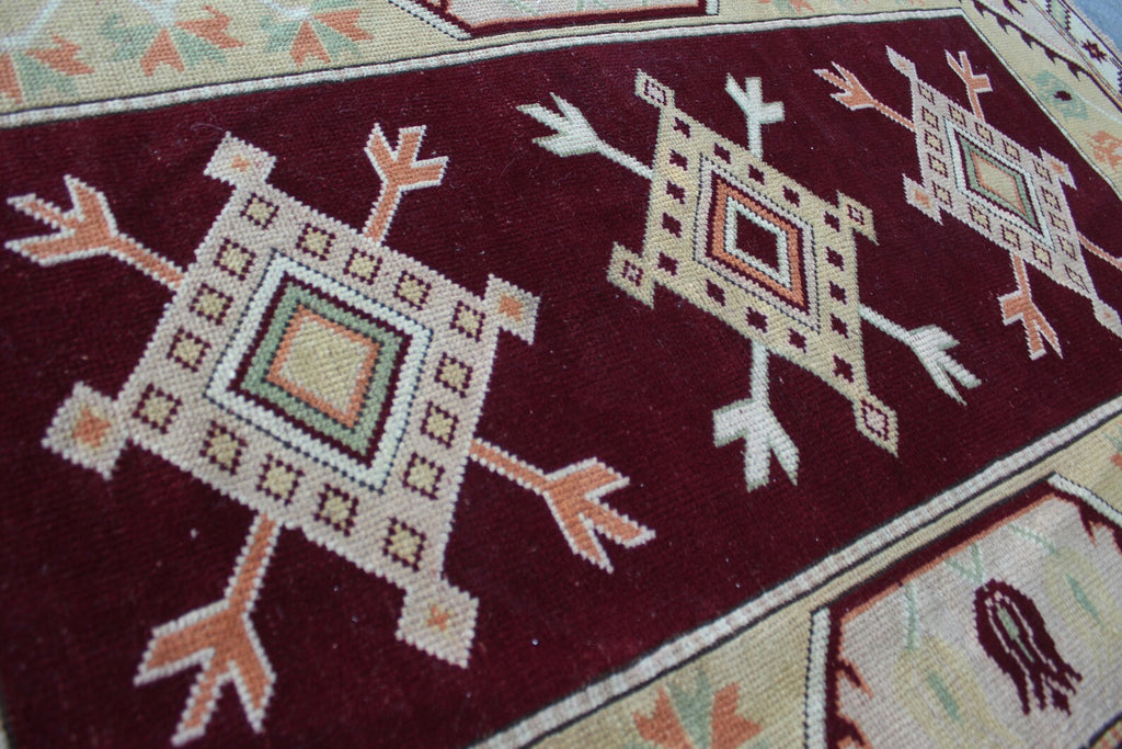 Vintage Turkish Accent Area rug 3.7 x 5.8 ft