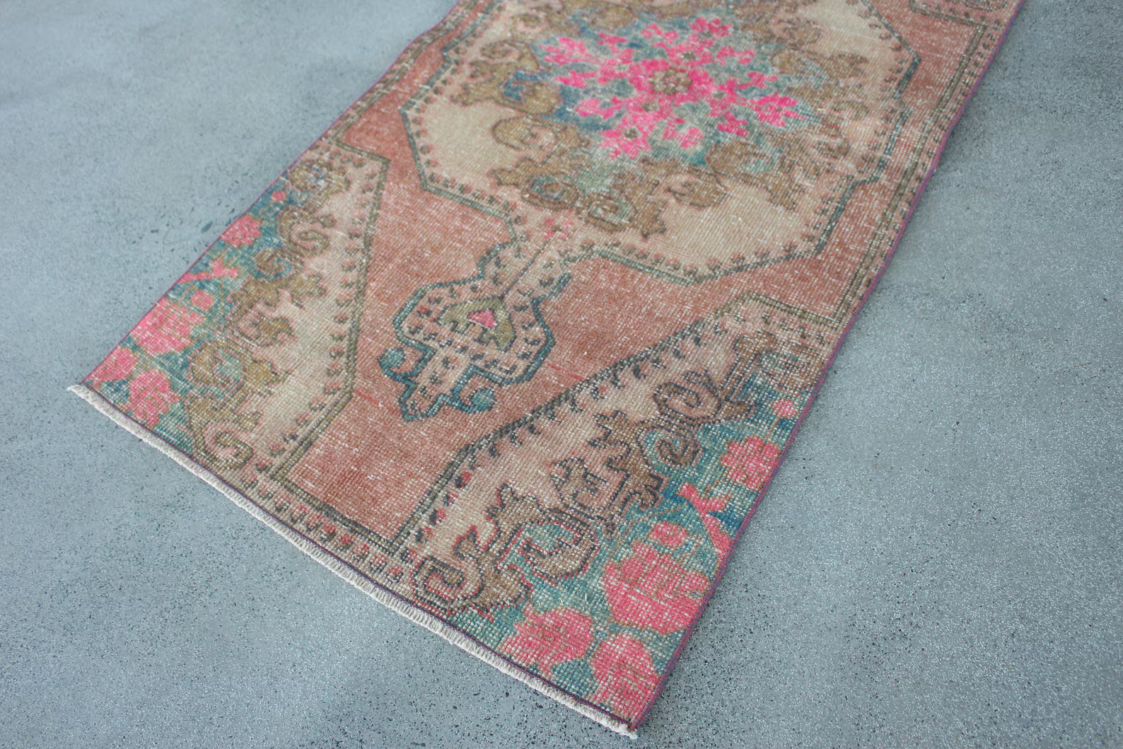Vintage Turkish Runner Rug 3.3 x 6.7 ft